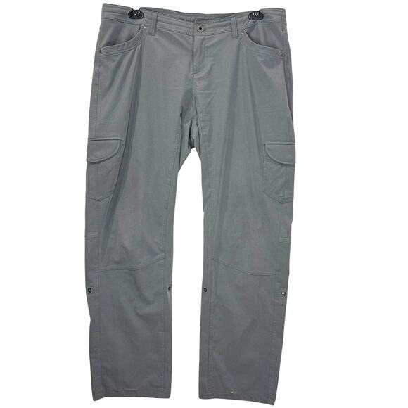 Kuhl Size 16 Short Convertible Hiking Pants Gray Outdoors Gorpcore Roll Up Leg - Picture 1 of 16